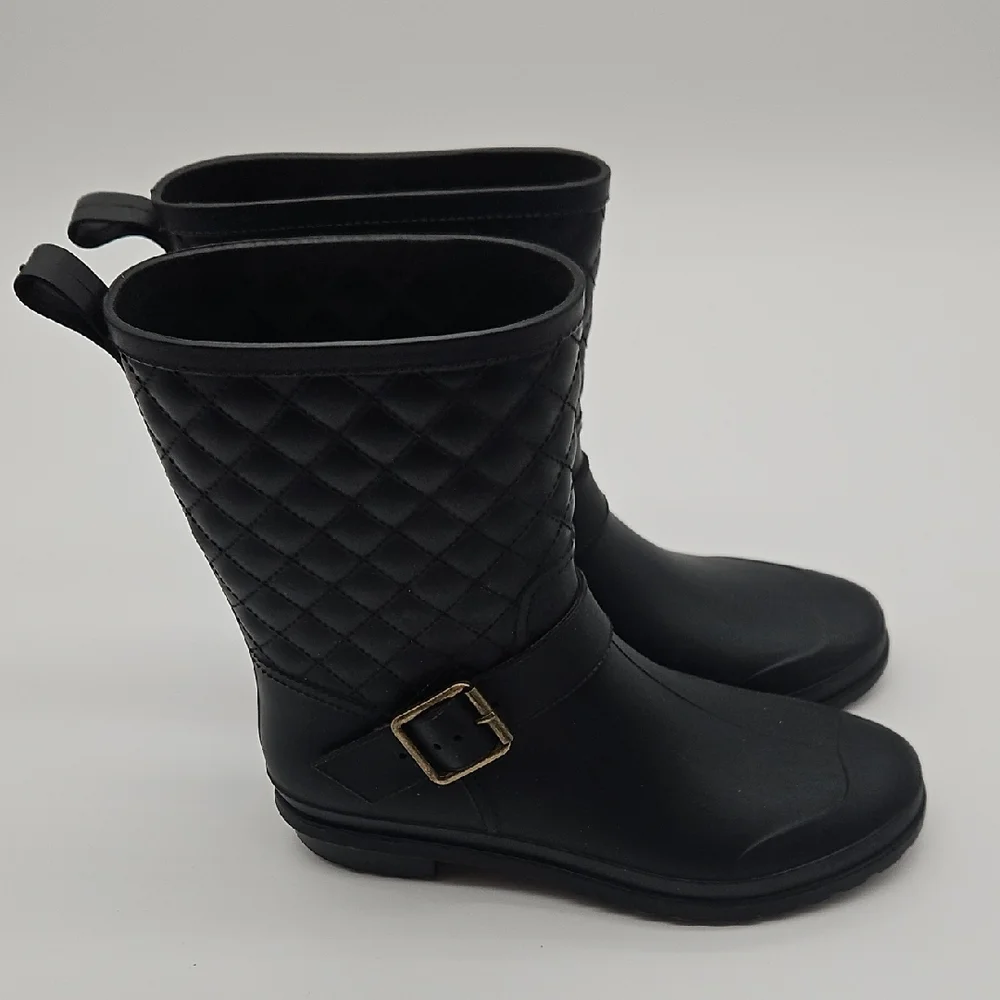 Capelli of New York Black Quilted Rain Boots
